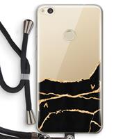CaseCompany Gouden marmer: Huawei Ascend P8 Lite (2017) Transparant Hoesje met koord