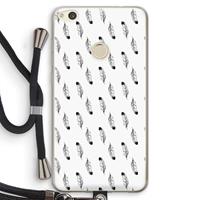 CaseCompany Pluimen: Huawei Ascend P8 Lite (2017) Transparant Hoesje met koord