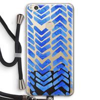 CaseCompany Blauwe pijlen: Huawei Ascend P8 Lite (2017) Transparant Hoesje met koord