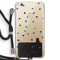 CaseCompany Blauwe stippen: Huawei Ascend P8 Lite (2017) Transparant Hoesje met koord