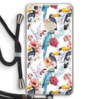 CaseCompany Bloemen tukan: Huawei Ascend P8 Lite (2017) Transparant Hoesje met koord