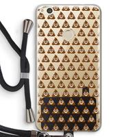 CaseCompany Poop emoji: Huawei Ascend P8 Lite (2017) Transparant Hoesje met koord