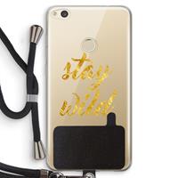 CaseCompany Stay wild: Huawei Ascend P8 Lite (2017) Transparant Hoesje met koord