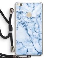 CaseCompany Blauw marmer: Huawei Ascend P8 Lite (2017) Transparant Hoesje met koord
