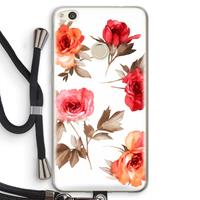 CaseCompany Roosjes: Huawei Ascend P8 Lite (2017) Transparant Hoesje met koord
