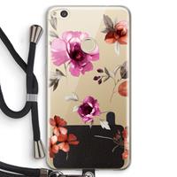 CaseCompany Geschilderde bloemen: Huawei Ascend P8 Lite (2017) Transparant Hoesje met koord