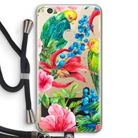 CaseCompany Papegaaien: Huawei Ascend P8 Lite (2017) Transparant Hoesje met koord