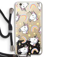 CaseCompany Rainbow Unicorn: Huawei Ascend P8 Lite (2017) Transparant Hoesje met koord