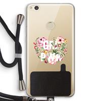 CaseCompany GRL PWR Flower: Huawei Ascend P8 Lite (2017) Transparant Hoesje met koord