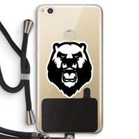 CaseCompany Angry Bear (white): Huawei Ascend P8 Lite (2017) Transparant Hoesje met koord