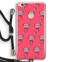 CaseCompany Flamingo: Huawei Ascend P8 Lite (2017) Transparant Hoesje met koord