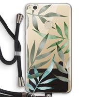 CaseCompany Tropical watercolor leaves: Huawei Ascend P8 Lite (2017) Transparant Hoesje met koord