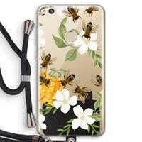 CaseCompany No flowers without bees: Huawei Ascend P8 Lite (2017) Transparant Hoesje met koord