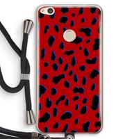 CaseCompany Red Leopard: Huawei Ascend P8 Lite (2017) Transparant Hoesje met koord