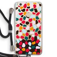 CaseCompany Colored Giraffe: Huawei Ascend P8 Lite (2017) Transparant Hoesje met koord