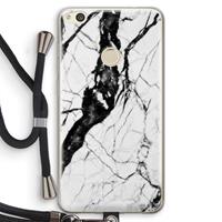 CaseCompany Witte marmer 2: Huawei Ascend P8 Lite (2017) Transparant Hoesje met koord
