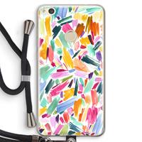 CaseCompany Watercolor Brushstrokes: Huawei Ascend P8 Lite (2017) Transparant Hoesje met koord