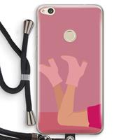 CaseCompany Pink boots: Huawei Ascend P8 Lite (2017) Transparant Hoesje met koord