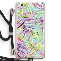 CaseCompany Tropical Palms Blue: Huawei Ascend P8 Lite (2017) Transparant Hoesje met koord