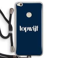 CaseCompany Topwijf Navy: Huawei Ascend P8 Lite (2017) Transparant Hoesje met koord
