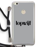 CaseCompany Topwijf Grijs Zwart: Huawei Ascend P8 Lite (2017) Transparant Hoesje met koord