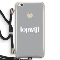CaseCompany Topwijf Grijs Wit: Huawei Ascend P8 Lite (2017) Transparant Hoesje met koord