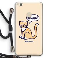 CaseCompany Miauw: Huawei Ascend P8 Lite (2017) Transparant Hoesje met koord