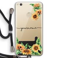 CaseCompany Zonnebloemen: Huawei Ascend P8 Lite (2017) Transparant Hoesje met koord