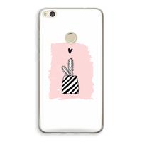 CaseCompany Zwart-wit cactus: Huawei Ascend P8 Lite (2017) Transparant Hoesje