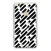CaseCompany Zwarte vegen: Huawei Ascend P8 Lite (2017) Transparant Hoesje