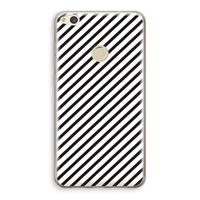 CaseCompany Strepen zwart-wit: Huawei Ascend P8 Lite (2017) Transparant Hoesje