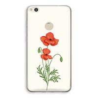 CaseCompany Red poppy: Huawei Ascend P8 Lite (2017) Transparant Hoesje