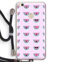CaseCompany Smiley watermeloenprint: Huawei Ascend P8 Lite (2017) Transparant Hoesje met koord