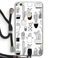 CaseCompany Cactusmotief: Huawei Ascend P8 Lite (2017) Transparant Hoesje met koord