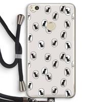 CaseCompany Miauw: Huawei Ascend P8 Lite (2017) Transparant Hoesje met koord