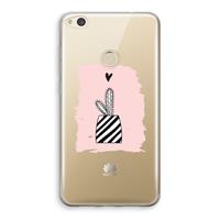 CaseCompany Zwart-wit cactus: Huawei Ascend P8 Lite (2017) Transparant Hoesje