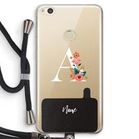 CaseCompany Pink Bouquet: Huawei Ascend P8 Lite (2017) Transparant Hoesje met koord