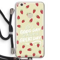 CaseCompany Don't forget to have a great day: Huawei Ascend P8 Lite (2017) Transparant Hoesje met koord