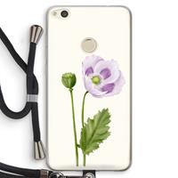 CaseCompany Purple poppy: Huawei Ascend P8 Lite (2017) Transparant Hoesje met koord