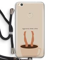 CaseCompany Aggressively drinks coffee: Huawei Ascend P8 Lite (2017) Transparant Hoesje met koord