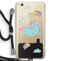 CaseCompany Vliegende eenhoorn: Huawei Ascend P8 Lite (2017) Transparant Hoesje met koord