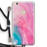 CaseCompany Roze explosie: Huawei Ascend P8 Lite (2017) Transparant Hoesje met koord