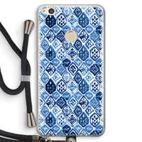 CaseCompany Blauw motief: Huawei Ascend P8 Lite (2017) Transparant Hoesje met koord