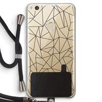 CaseCompany Geometrische lijnen zwart: Huawei Ascend P8 Lite (2017) Transparant Hoesje met koord