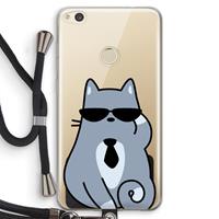 CaseCompany Cool cat: Huawei Ascend P8 Lite (2017) Transparant Hoesje met koord