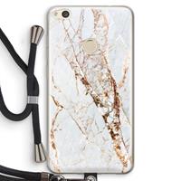 CaseCompany Goud marmer: Huawei Ascend P8 Lite (2017) Transparant Hoesje met koord