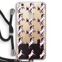 CaseCompany Musketon Unicorn: Huawei Ascend P8 Lite (2017) Transparant Hoesje met koord
