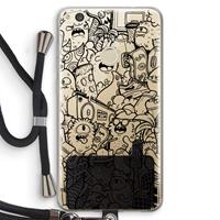 CaseCompany Vexx Black City : Huawei Ascend P8 Lite (2017) Transparant Hoesje met koord
