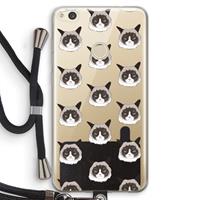 CaseCompany It's a Purrr Case: Huawei Ascend P8 Lite (2017) Transparant Hoesje met koord