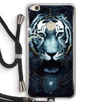 CaseCompany Darkness Tiger: Huawei Ascend P8 Lite (2017) Transparant Hoesje met koord